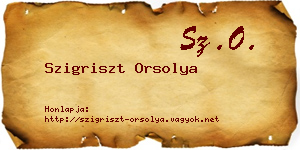 Szigriszt Orsolya névjegykártya